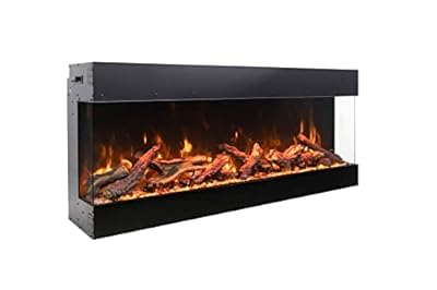 Amantii TRV-85-BESPOKE Tru View Bespoke - 85" Indoor/Outdoor 3 Sided Electric Fireplace, WiFi, Bluetooth, Speaker, and a Selection of Media Options