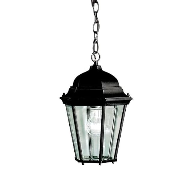 Kichler 9805BK Madison Outdoor Pendant 1-Light, Black