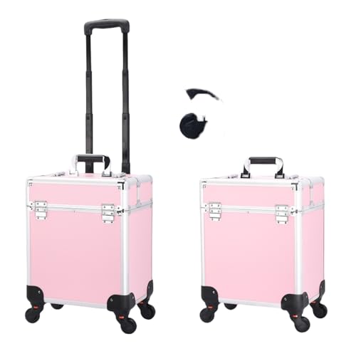 XPPX メイクキャリーケース 多機能 メイクボックス 大容量 プロ用 仕切り キャスター付き 化粧品箱 収納 美容師 ??用 ネイル ヘア (クラシック,B)