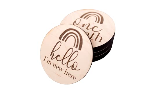 Legacy and Light Rainbow Baby Milestone Signs, Wooden Monthly Photo Prop, Newborn Photos, Fresh 48 Wood Disc, First Year, Gender Neutral Baby Shower Gift, IVF Gift, Baby after Loss Birth Announcement