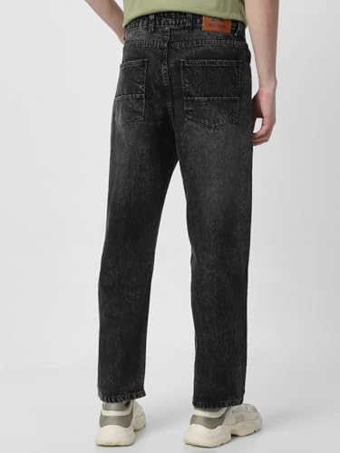 Image of Neostreak Men's Loose Baggy Fit Heavy Washed Jeans Non-Stretchable