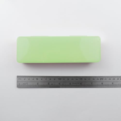 Image of 2PCS Large Capacity Pencil Box Plastic Pencil Case Plastic Stationery Case with Hinged Lid and Snap Rectangle Storage Containers Box for Nail Accessories, Screws(Transparent Green)