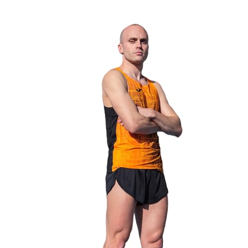 Joma Hombre Camiseta, Negro-Naranja, S