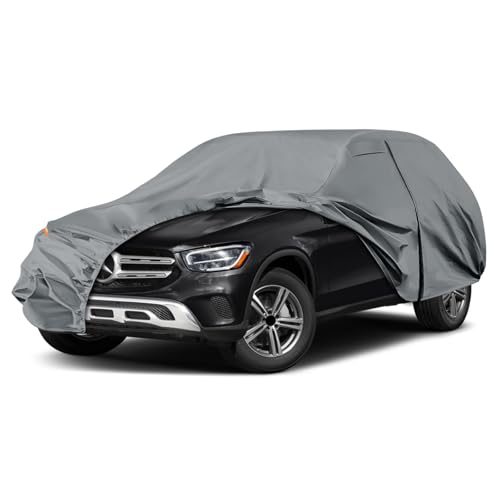 Image of Waterproof Premium Car Covers Replace for 2016-2025 Mercedes Benz GLC 300 350e, 10 Layers Heavy Duty All Weather Car Cover with Zipper Door, Windproof Bands for Snow Rain Dust Protection