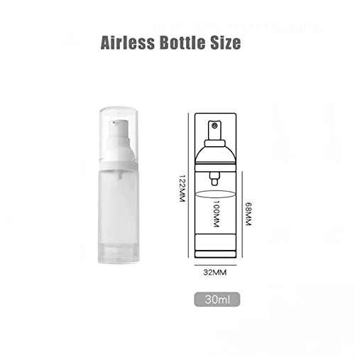 6Pcs 30Ml/1Oz Empty Frosted Clear Airless Cosmetic Lotion Pump Bottles Refillable Travel Makeup Cream Foundation Container Dispenser Storage Vials For Liquid Foundation Essential Oil Shampoo #TOP1