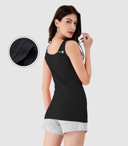 DAVID ARCHY Women's Cotton Camisole Tops Long Tank Top for Women 3 Pack3