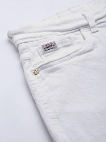 Image of The Indian Garage Co Men Slim Fit Solid Mid-Rise Denim Shorts