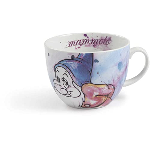 Egan Tazza Colazione Collezione Disney 7 Nani. Oggetto Realizzato in Porcellana di Colore Celeste e Bianco. Dimensione: 9X12X14,5 cm. La referenza è PWS03/1MA
