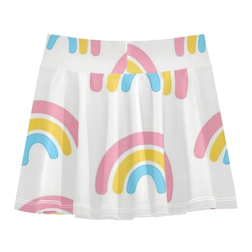 Girls Skorts Athletic Shorts Rainbow Cute Tennis Skirts for Kids Navy Cheer Skirt 3t2