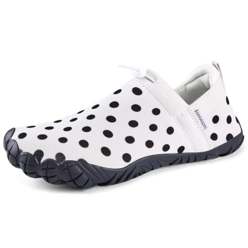 Image of WateLves Water Shoes Womens Mens - Comfortable Lightweight Striped Pattern Barefoot Shoes for Beach Swim Pool Yoga Boating Water Aerobics