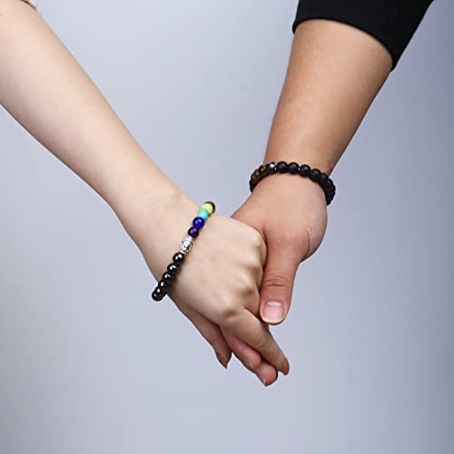 THUNARAZ 12Pcs Hematite Magnetic Bracelet Set for Men Women Tiger Eye Stone Bracelet Stree Relief Gift4