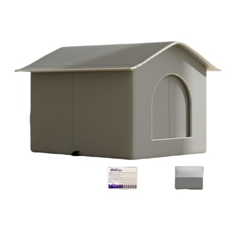 SIzlaho猫用エアコン付き部屋、夏の猫用冷却用品、手作り猫用ベッド、ペット用スリーピングイグルー、屋外用冷却猫用ベッド、猫と犬に普遍的、環境に優しく無臭、防水防湿、密閉断熱、広々とした空間 (ブルー+アイスパック+マット,42cm)