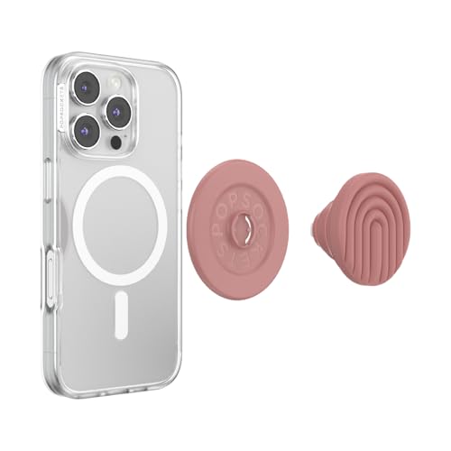 Image of PopSockets Phone Grip for MagSafe, Magnetic Holder, Phone Stand, Pink - Curves Clay