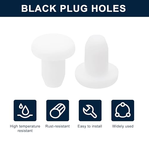Image of uxcell 16 Pieces White Rubber Stopper, 3.8mm Plug Holes for 3.5mm /0.14 inch Hole