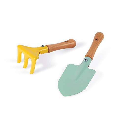 Janod J03194 Happy Garden Metal Wheelbarrow, Orange/Blue