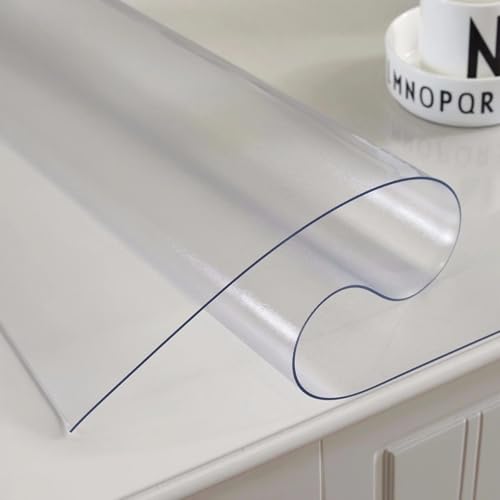 JinweiS Protector de escritorio cuadrado de plástico PVC transparente de 1,5 mm de grosor, 23 x 23 pulgadas, tapete de escritorio transparente, almohadilla impermeable para mesa de comedor u oficina