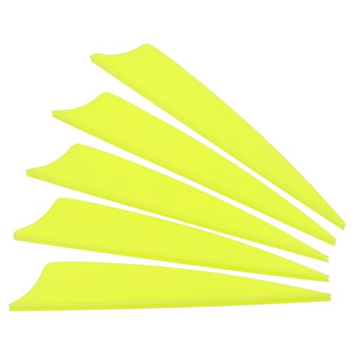 PATIKIL Plumas de Flecha, Paquete de 50 Plumas de 4 Pulgadas para Flechas de Arquería con Corte de ala con Escudo para Caza y Tiro al Blanco DIY, Amarillo
