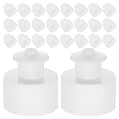 Toyvian 100pièces Bouchons de Rechange Plastique Étanches pour Bouteilles Eau Flacons de Détergent Sportif et Autres Liquides Anti-fuites et Faciles à Utiliser