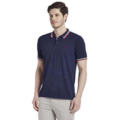 Image of Colorplus Men's Pure Cotton Solid Pattern Tailored Fit Polo Neck Half Sleeve Casual T-Shirt
