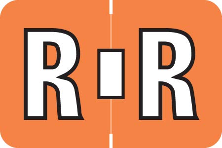 Doctor Stuff - File Folder Labels, Alphabet Letter R, Amerifile ColorBrite - Aram/ColorBrite Series Compatible Alpha Stickers, Burnt Orange, 1-1/2" x