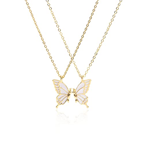 Butterfly Wing Necklace - Sister & Friendship Necklace, Gold Butterfly Design, Two Necklaces in One for Sisters or Best Friends2