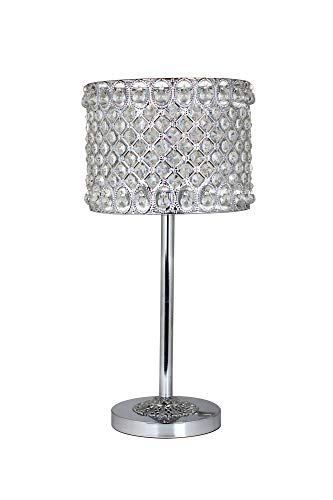 Grandview Gallery 21.5" Chrome Table Lamp W/Metal Crystal Shade #TOP23