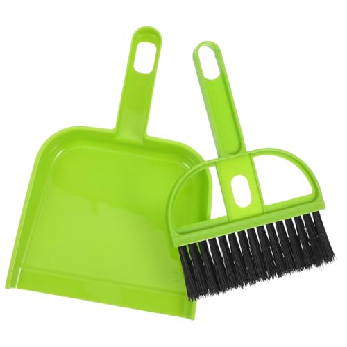 Mikinona Mini Hand Broom and Dustpan Set Cute Pan and Brush for Tabletop Keyboards Pet Cages Soft Bristle Cleaning Tool for Home and Car