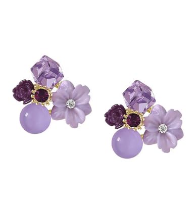 Subhagalankar Korean Purple Pearl Crystal Stud Flower Earring For Women And Girls. (B0D5CTQF33) Amazon Price History, Amazon Price Tracker