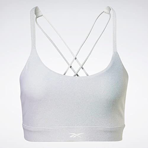 Image of Reebok Women's Satin 91% PES /9% El-Interlock-Hydrophilic Finish /Print-Digital Sublimation-Disperse Classic Workout Sports Bra
