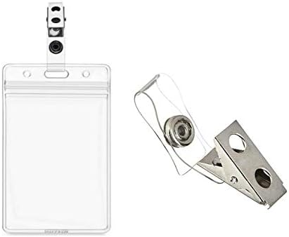 LASSUM 25 Pcs Double Hole Metal Badge Clips with Clear PVC Straps for ID Cards Badge Holders, Name Tags - Image 5