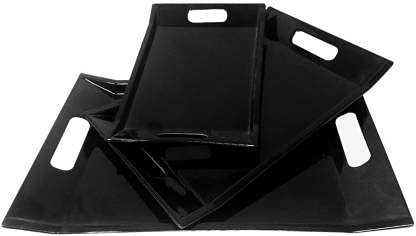 U.P.C Serving Tray Set- Handcrafted & Hand-Painted for Kitchen/Table & Home Decor/Dinning/Gifts/Restaurants/Living Room/Coffee Table (Set of 3 Trays) (SY-VIL02) (VIL087)