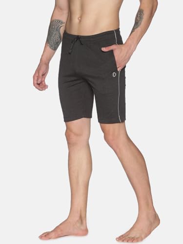 Image of Dollar Cotton Rich Fabric Solid Men's Shorts | Contrast Piping | One Side Zipper Pocket with Embossed Branding | Self Waistband with Drawcord | Wide Array of Attractive Colours