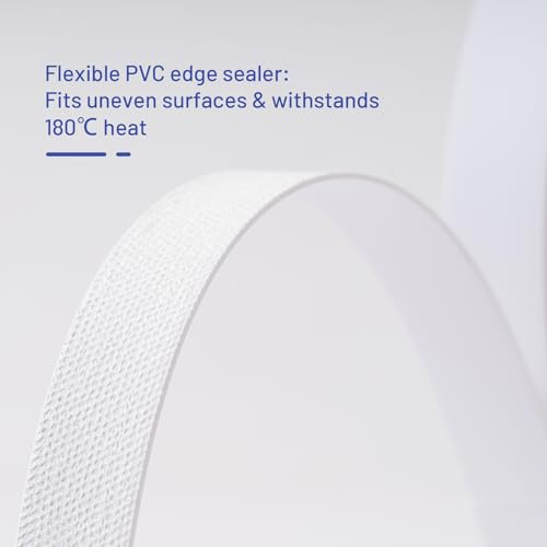 FAKILO PVC Kantenband Weiß 1,9 cm x 8 m, PVC Umleimer Weiß, Furnierband mit Schmelzkleber, Einfaches Aufbügeln für Schranksperrholzreparaturen und Möbelrestaurierung