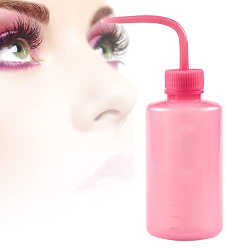 Eyelash Cleaning Bottle, Elbow Spout Empty Plastic Squeeze Wash Bottle for Lash Extension Pink 250ml, #611 - Image 3