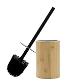 Bamboo Toilet Brush Set, Toilet Brush with Holder, Toilet Cleaning Brush with Bamboo Holder