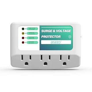 BSEED 3 Outlet Surge Protector for Refrigerator, Voltage Protector with Light Indicators for TV, PC, Washing Machine, and Other Home Appliance, Power Wall Surge Protector, 125V, 1875W, 1 Pack