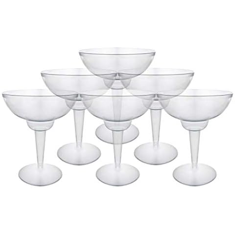MATANA - 10 Clear Multi-use Plastic Margarita Cocktail Glasses for Wedding Anniversary and Birthday Party - 360ml Cover