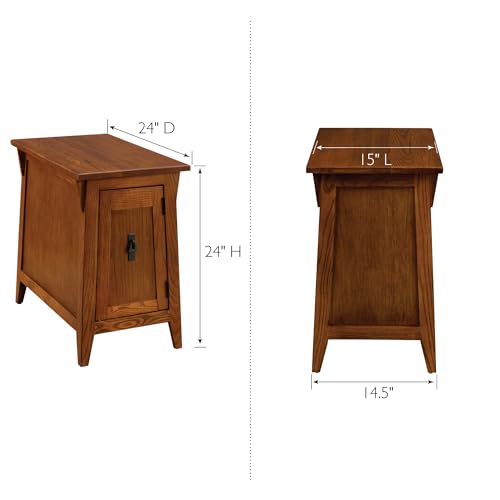 Image of Leick Home Mission Cabinet End Table, 15 inch, Russet