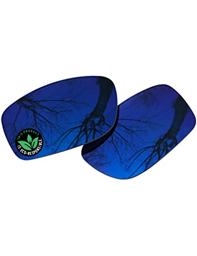 Image of Raydi Polycarbonate Replacement Lenses for Arnette Slickster AN4185 Rectangular Sunglasses - Trail Blue Mirror - Polarized
