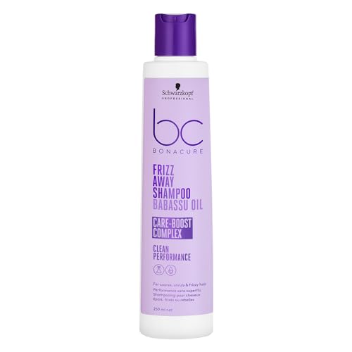 Schwarzkopf Professional Bonacure Frizz Away Shampoo For Men & Women | Anti-Frizz & Smoothing Formula with Babassu Oil | Tames Unruly Hair & Enhances Shine (250ml)