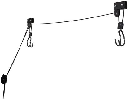 Kayak Hoist - Overhead Pulley System for Kayak, Canoe, Bike, or Ladder Storage (125 lb Capacity)