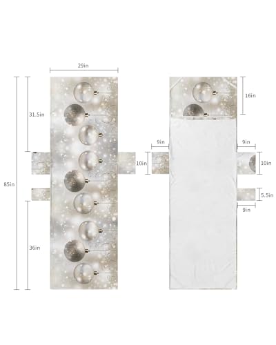 Christmas Balls Beach Lounge Chair Towel Cover, Soft Chaise Lounge Towel with Side Pockets Patio Pool Chairs Cover for Beach/Pool Sunbathing 29x85 Xmas Winter Snowfalke