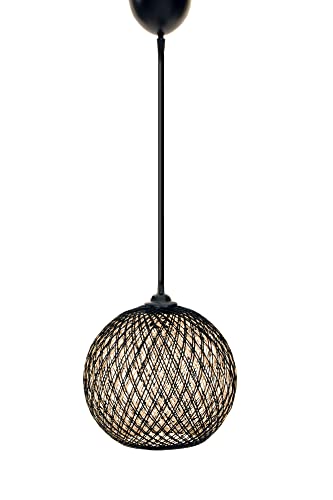 Chandelier de yute hecho a mano E27 para transformar techos apagados en salones cálidos 3
