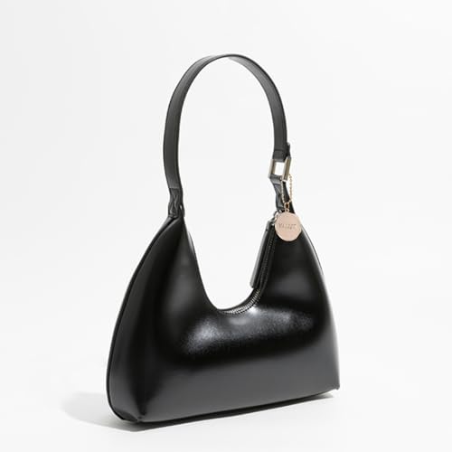 Image of JOLLQUE Shoulder Bag for Women, Small Leather Handbag Purse,Unique Trendy Zipper Hobo Bag