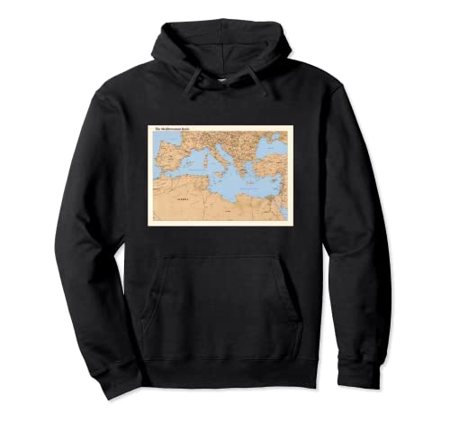 Mapa del Mar Mediterráneo (1998) Sudadera con Capucha