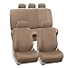 FH Group PU002TAN115 Tan Faux Leather Seat Cover (Full Set Airbags Compatible and Split Bench Cover)