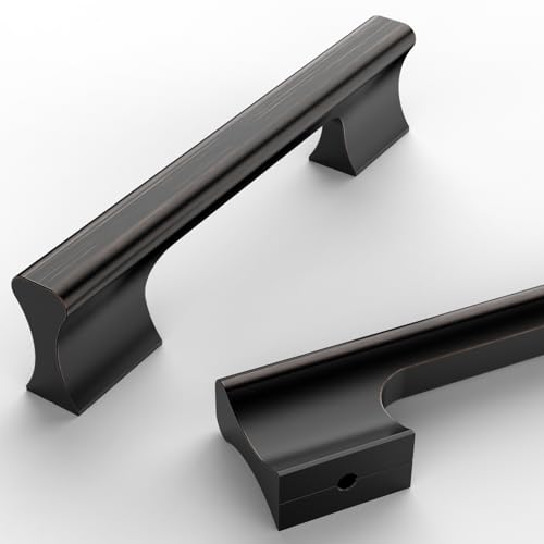 10個パック 3インチ(76mm) オイル磨きブロンズキッチンキャビネットハンドル、キャビネット取っ手、キッチンハードウェア、食器棚ハンドル、引き出し取っ手