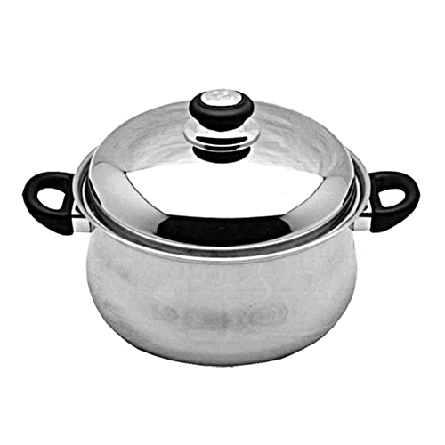 Tuxton Home Nevada 5 Quart Dutch Oven; Stainless Steel, PFTE & PFOA Free, Freezer to Oven Safe, Induction Compatible