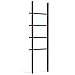 Umbra Hub Ladder – Adjustable Clothing Rack for Bedroom or Freestanding Towel Rack for Bathroom | Expands from 16 to 24 inches with 4 Notched Hooks, Black/Walnut