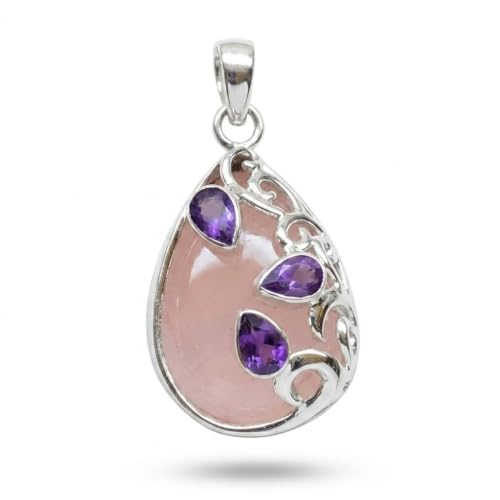 Natural 2ct Purple Amethyst, Rose Quartz...